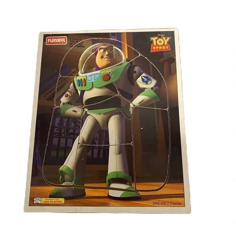 Vintage Playskool Buzz Lightyear Puzzle Tray Board Disney Toy Story